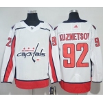 Adidas Capitals #92 Evgeny Kuznetsov White Road Authentic Stitched NHL Jersey