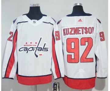 Adidas Capitals #92 Evgeny Kuznetsov White Road Authentic Stitched NHL Jersey