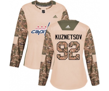 Adidas Washington Capitals #92 Evgeny Kuznetsov Camo Authentic 2017 Veterans Day Women's Stitched NHL Jersey