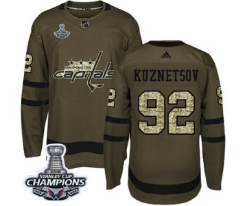 Adidas Washington Capitals #92 Evgeny Kuznetsov Green Salute to Service Stanley Cup Final Champions Stitched NHL Jersey