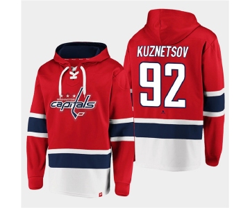 Men's Washington Capitals #92 Evgeny Kuznetsov Red All Stitched Sweatshirt Hoodie