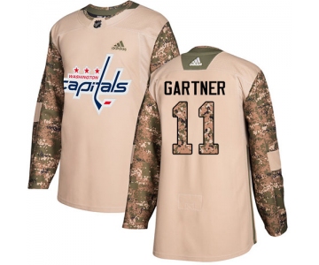 Adidas Capitals #11 Mike Gartner Camo Authentic 2017 Veterans Day Stitched NHL Jersey