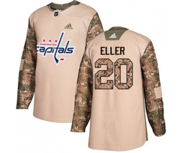 Adidas Capitals #20 Lars Eller Camo Authentic 2017 Veterans Day Stitched NHL Jersey