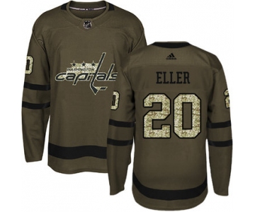 Adidas Capitals #20 Lars Eller Green Salute to Service Stitched NHL Jersey