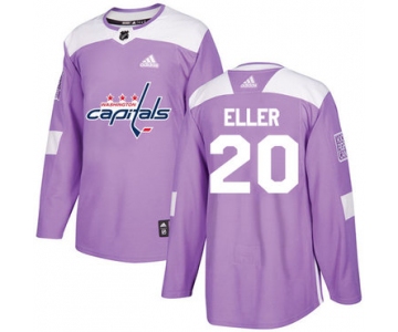 Adidas Capitals #20 Lars Eller Purple Authentic Fights Cancer Stitched NHL Jersey