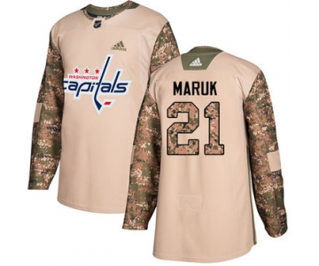 Adidas Capitals #21 Dennis Maruk Camo Authentic 2017 Veterans Day Stitched NHL Jersey