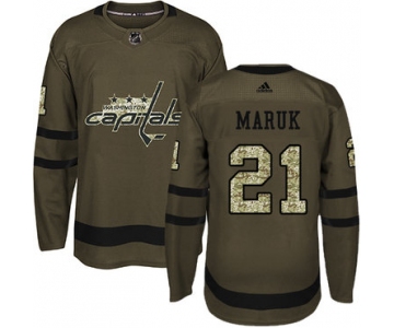 Adidas Capitals #21 Dennis Maruk Green Salute to Service Stitched NHL Jersey