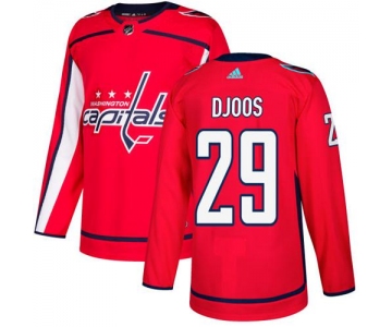 Adidas Capitals #29 Christian Djoos Red Home Authentic Stitched NHL Jersey