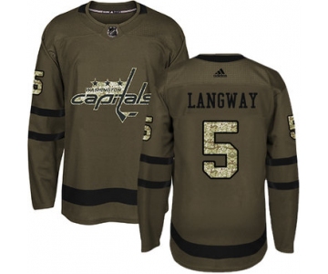 Adidas Capitals #5 Rod Langway Green Salute to Service Stitched NHL Jersey