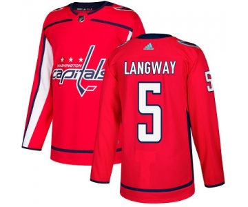 Adidas Capitals #5 Rod Langway Red Home Authentic Stitched NHL Jersey