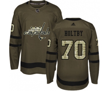 Adidas Capitals #70 Braden Holtby Green Salute to Service Stitched NHL Jersey