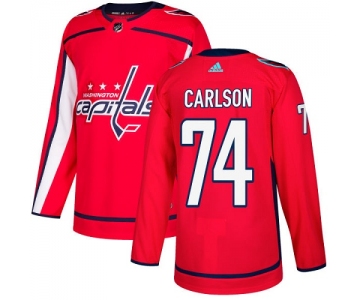 Adidas Capitals #74 John Carlson Red Home Authentic Stitched NHL Jersey