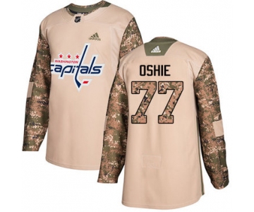 Adidas Capitals #77 T.J. Oshie Camo Authentic 2017 Veterans Day Stitched NHL Jersey