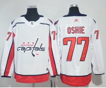 Adidas Capitals #77 T.J. Oshie White Road Authentic Stitched NHL Jersey