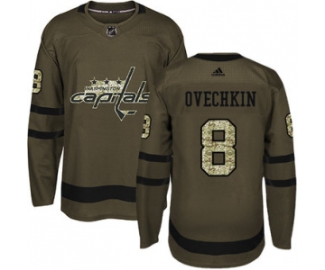 Adidas Capitals #8 Alex Ovechkin Green Salute to Service Stitched NHL Jersey