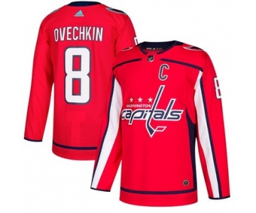 Adidas Capitals #8 Alex Ovechkin Red Home Authentic Stitched NHL Jersey