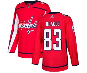 Adidas Capitals #83 Jay Beagle Red Home Authentic Stitched NHL Jersey