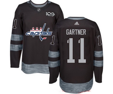 Men's Washington Capitals #11 Mike Gartner Black 100th Anniversary Stitched NHL 2017 adidas Hockey Jersey