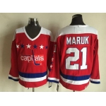 Men's Washington Capitals #21 Dennis Maruk 1987-88 Red CCM Vintage Throwback Jersey