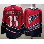 Men's Washington Capitals #35 Henrik Lundqvist Red 2021 Retro Stitched NHL Jersey