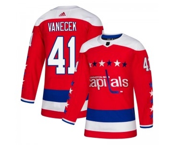 Men's Washington Capitals #41 Vitek Vanecek Adidas Authentic Alternate Jersey - Red