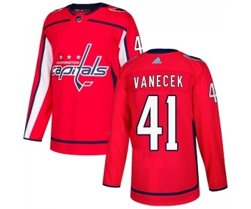 Men's Washington Capitals #41 Vitek Vanecek Adidas Authentic Home Jersey - Red