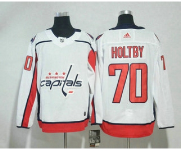 Men's Washington Capitals #70 Braden Holtby White 2017-2018 Hockey Stitched NHL Jersey