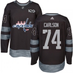 Men's Washington Capitals #74 John Carlson Black 100th Anniversary Stitched NHL 2017 adidas Hockey Jersey