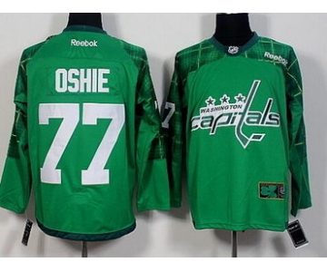 Men's Washington Capitals #77 T.J. Oshie Green 2016 St. Patrick's Day Hockey Jersey