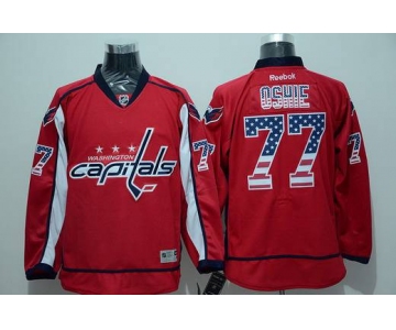 Men's Washington Capitals #77 T.J. Oshie Reebok Red USA Flag Hockey Jersey