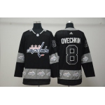 Men's Washington Capitals #8 Alex Ovechkin Black Team Logos Fashion Adidas Jersey