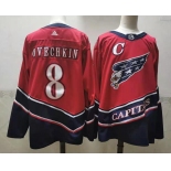 Men's Washington Capitals #8 Alex Ovechkin Red 2021 Retro Stitched NHL Jersey