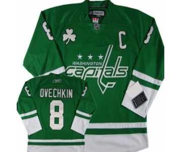 Washington Capitals #8 Alex Ovechkin St. Patrick's Day Green Jersey