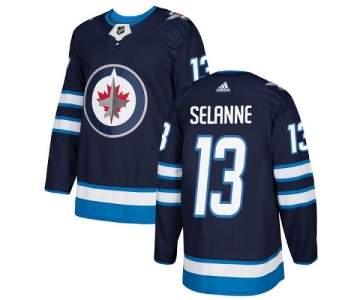 Adidas Winnipeg Jets #13 Teemu Selanne Navy Blue Home Authentic Stitched Youth NHL Jersey