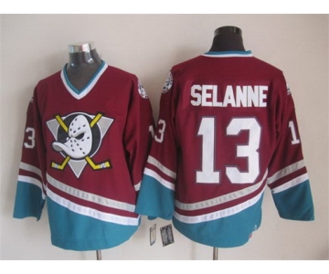 Anaheim Ducks #13 Teemu Selanne Red Throwback CCM Jersey