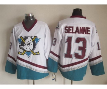 Anaheim Ducks #13 Teemu Selanne White Throwback CCM Jersey