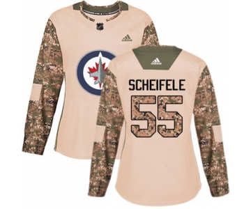 Adidas Winnipeg Jets #55 Mark Scheifele Camo Authentic 2017 Veterans Day Women's Stitched NHL Jersey