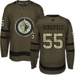 Adidas Winnipeg Jets #55 Mark Scheifele Green Salute to Service Stitched Youth NHL Jersey