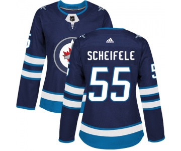 Adidas Winnipeg Jets #55 Mark Scheifele Navy Blue Home Authentic Women's Stitched NHL Jersey