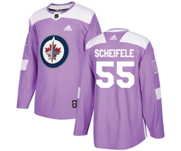 Adidas Winnipeg Jets #55 Mark Scheifele Purple Authentic Fights Cancer Stitched Youth NHL Jersey