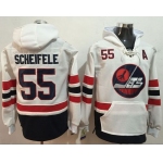 Jets #55 Mark Scheifele White Name & Number Pullover NHL Hoodie