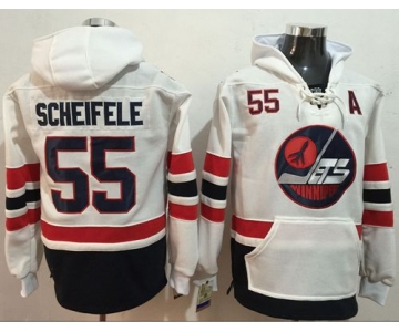 Jets #55 Mark Scheifele White Name & Number Pullover NHL Hoodie