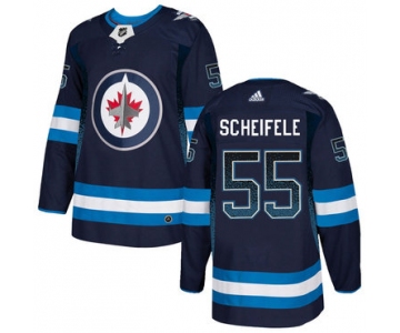 Men's Winnipeg Jets #55 Mark Scheifele Navy Drift Fashion Adidas Jersey