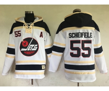 Men's Winnipeg Jets #55 Mark Scheifele White 2017 Winter Classic Stitched NHL Old Time Hockey Hoodie