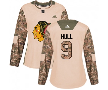 Adidas Chicago Blackhawks #9 Bobby Hull Camo Authentic 2017 Veterans Day Women's Stitched NHL Jersey