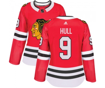 Adidas Chicago Blackhawks #9 Bobby Hull Red Home Authentic Women's Stitched NHL Jersey