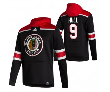 Chicago Blackhawks #9 Bobby Hull Adidas Reverse Retro Pullover Hoodie Black