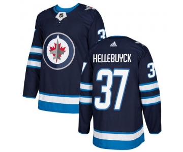 Adidas Winnipeg Jets #37 Connor Hellebuyck Navy Blue Home Authentic Stitched Youth NHL Jersey