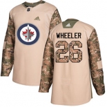 Adidas Jets #26 Blake Wheeler Camo Authentic 2017 Veterans Day Stitched NHL Jersey