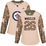 Adidas Winnipeg Jets #26 Blake Wheeler Camo Authentic 2017 Veterans Day Women's Stitched NHL Jersey